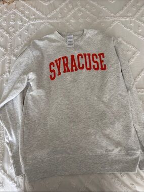 Pro Edge Grey Crewneck Sweater with orange  Syracuse Logo